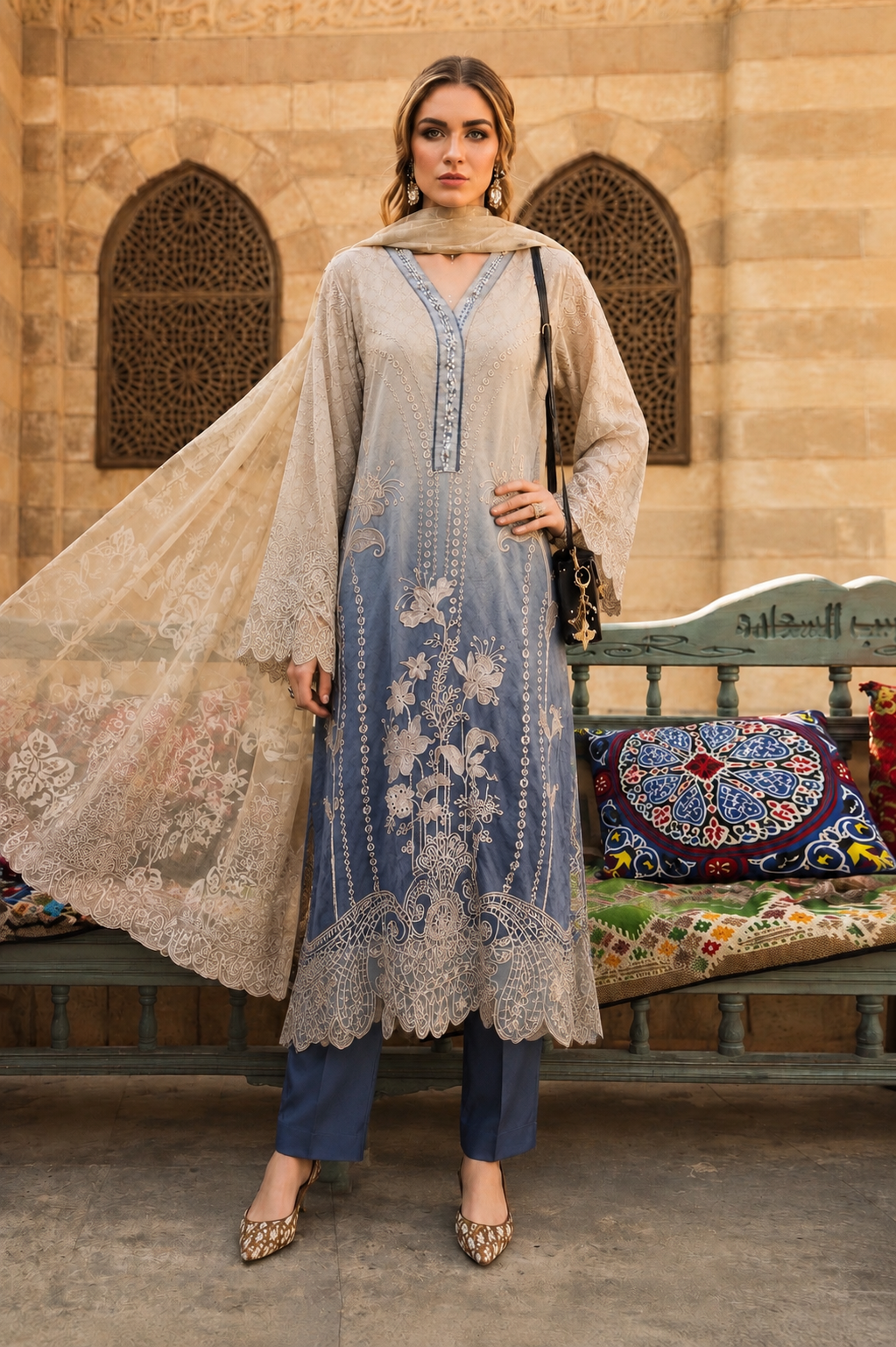 Long Pakistani Embroidered Suits