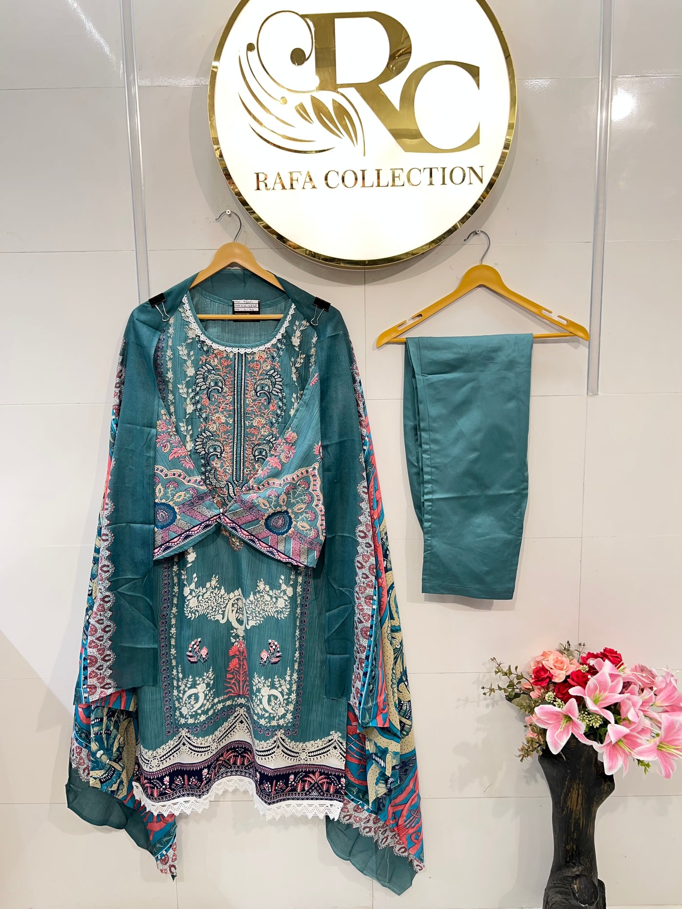 Semi cotton kurti pant sets 2325