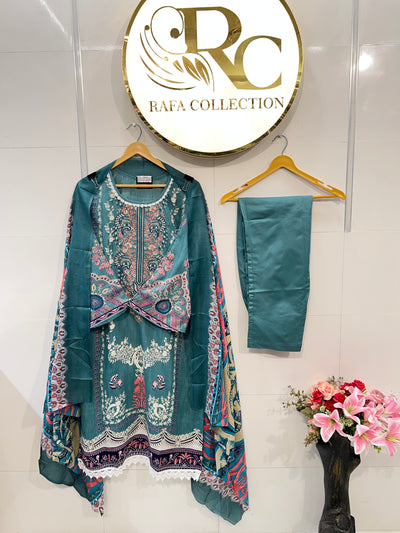 Semi cotton kurti pant sets 2325