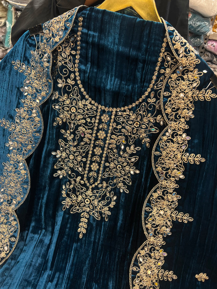 Crush Velvet unstitched suits 2903