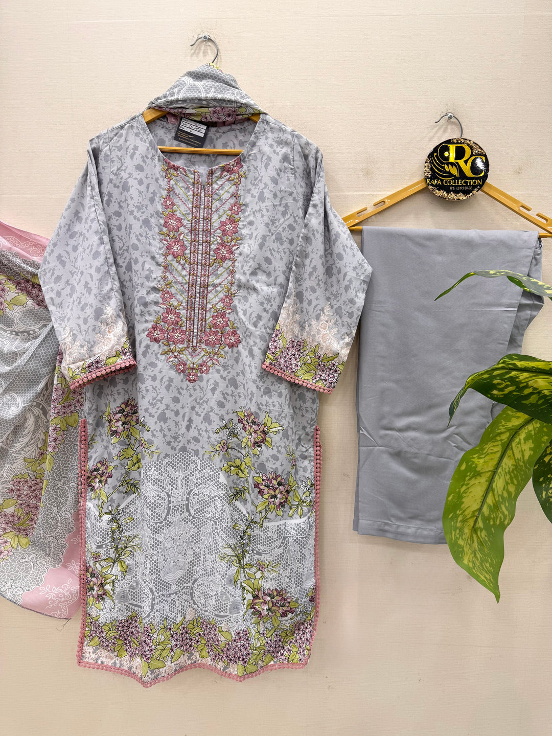 Semi cotton embroidered suits
