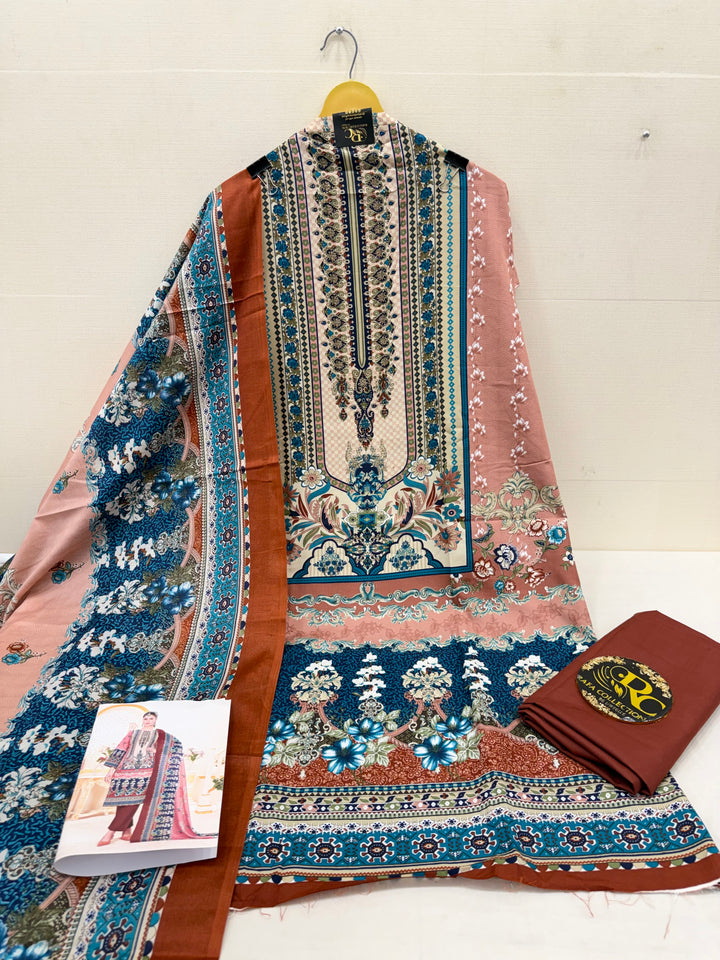 Cotton unstitched suits 3158