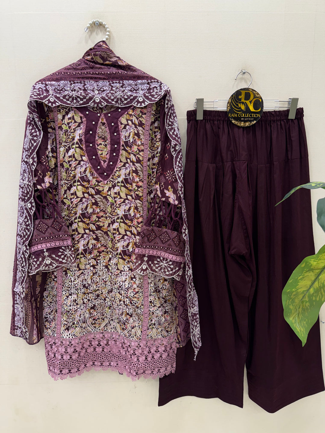 Cotton embroided farshi suits