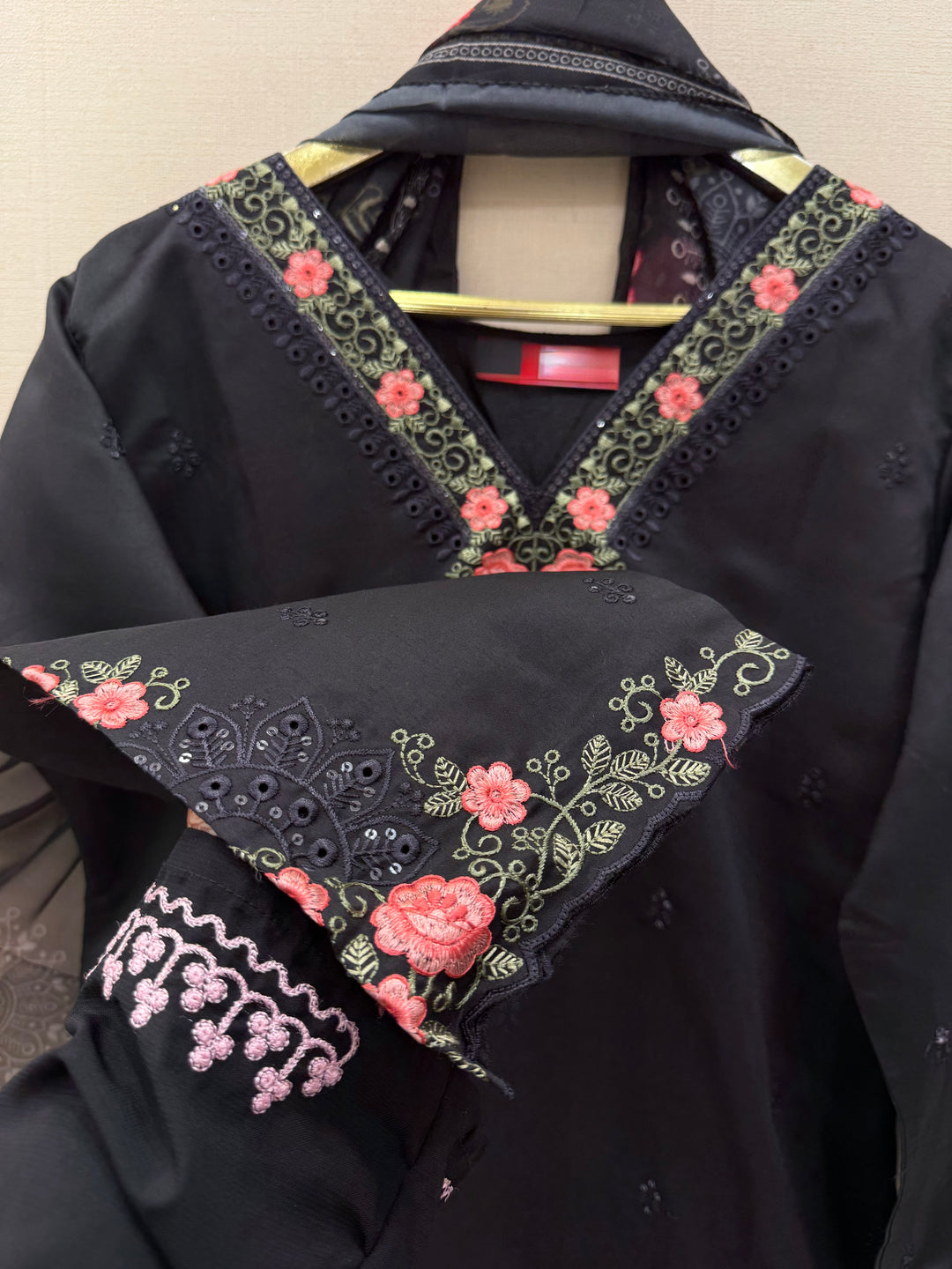 Cotton embroidered suits