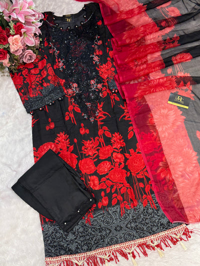 Pakistani patch work suit 2659