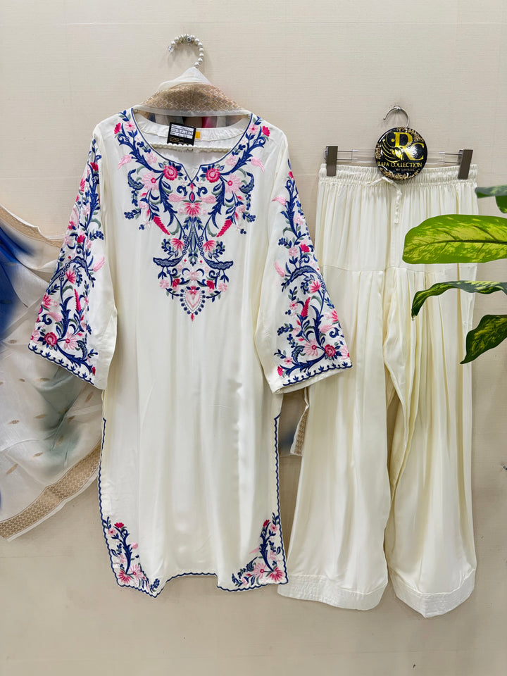 Embroidered Farshi salwar suits