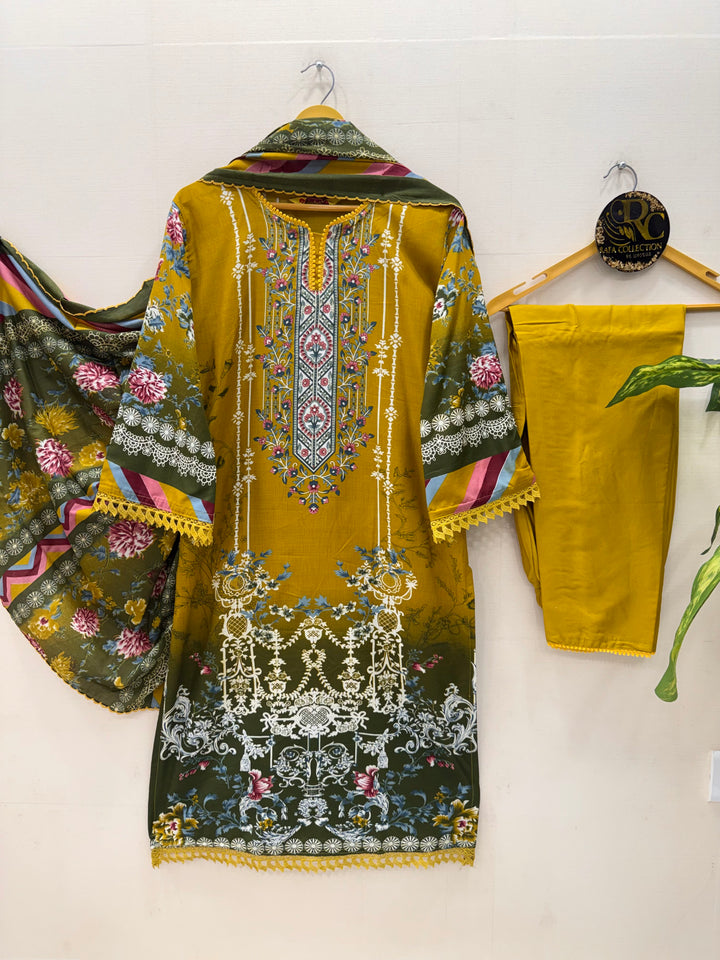 Semi Cotton printed Suits