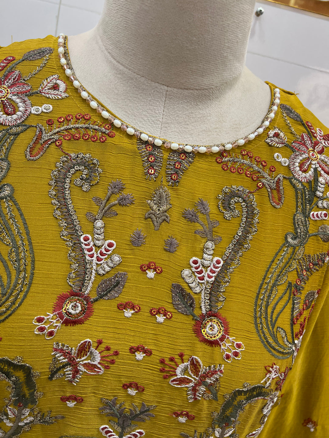 Chiffon embroidered suits 3175