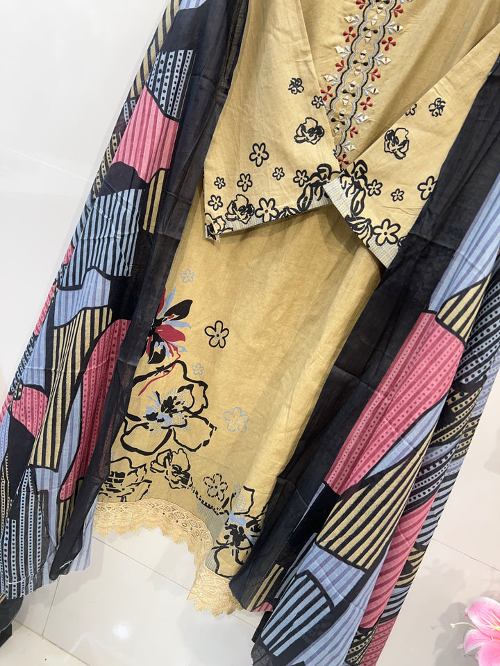 Cotton embroided suits 2612