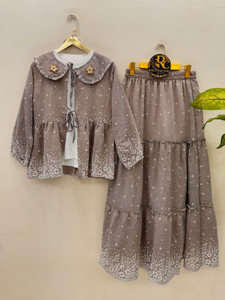Crinkle skirt sets
