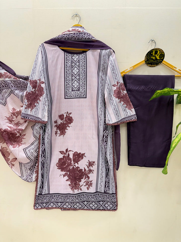 Semi cotton printed suits 8800