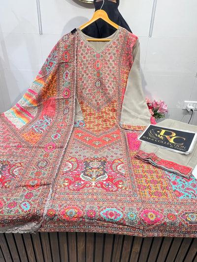 Multi colour kurti pant set 1989