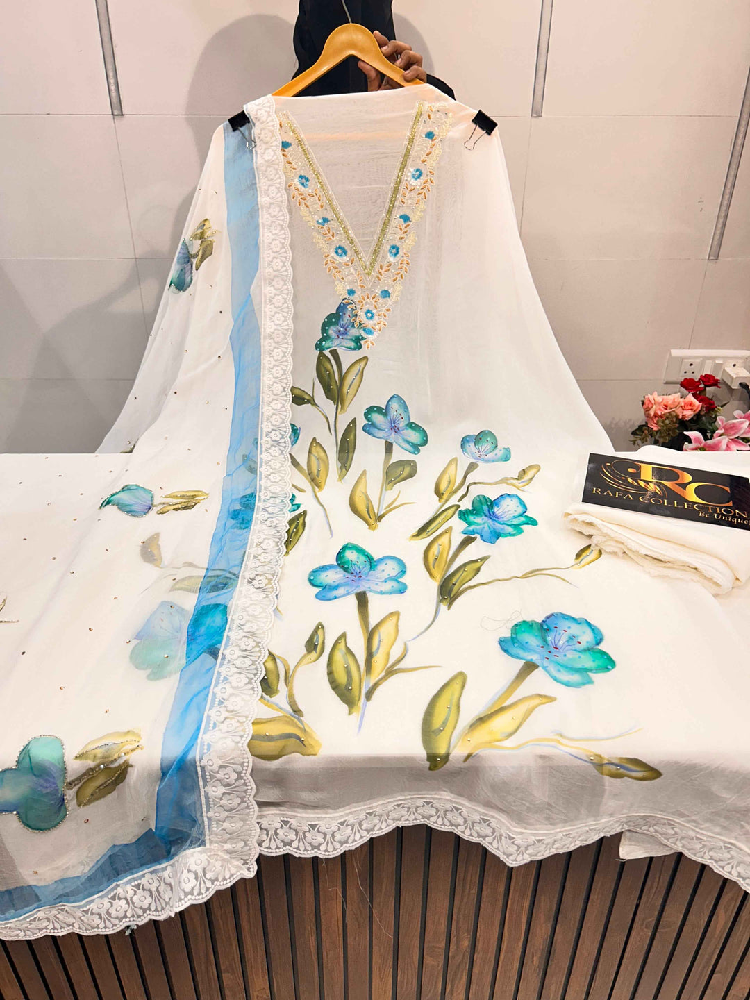 Organza handwork suits  2143