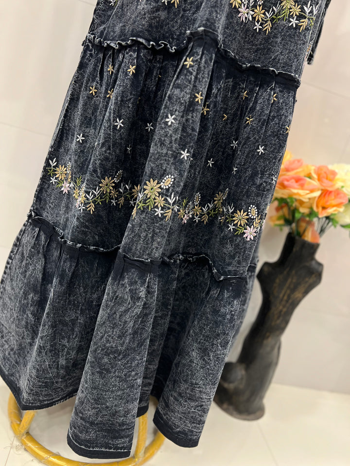 Denim Long Gown