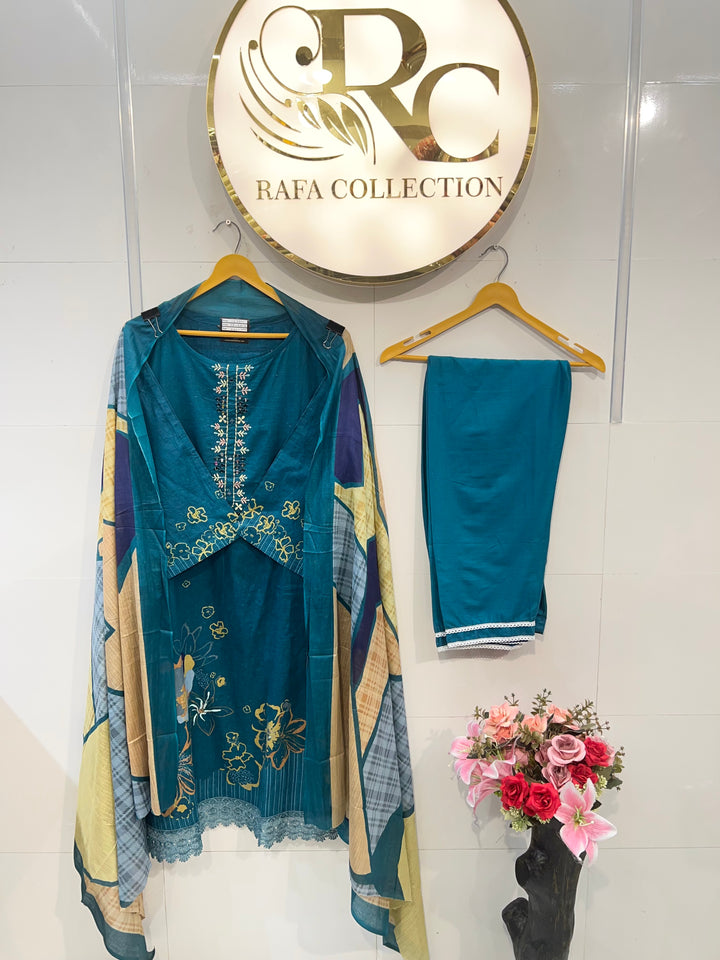 Cotton embroided suits 2612