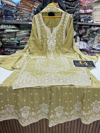 Party wear plazzo suits 17396