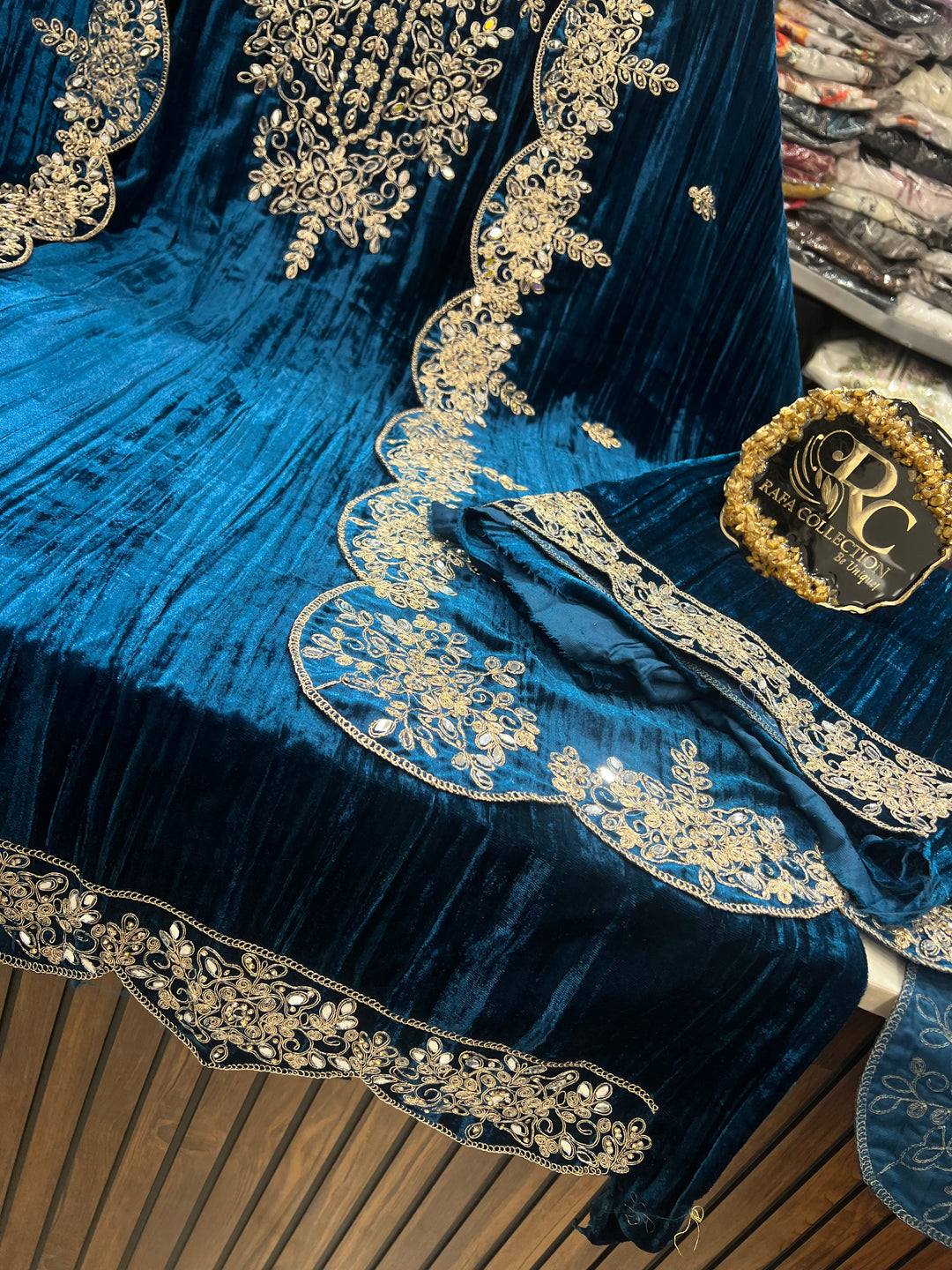 Crush Velvet unstitched suits 2903