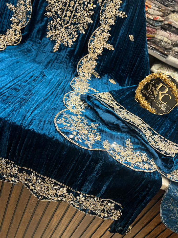 Crush Velvet unstitched suits 2903