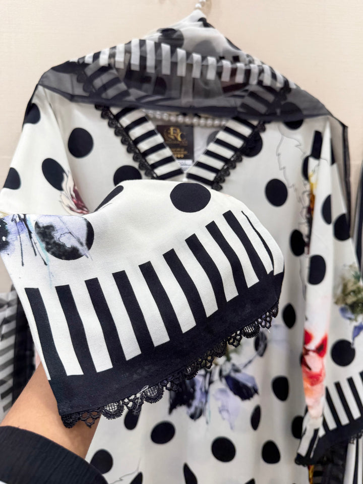 polka dot Pakistani Farshi suits