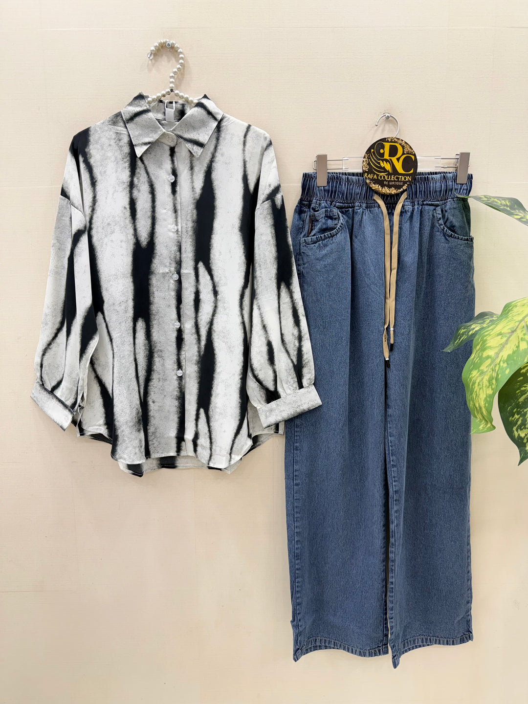 Korean denim cargo Sets