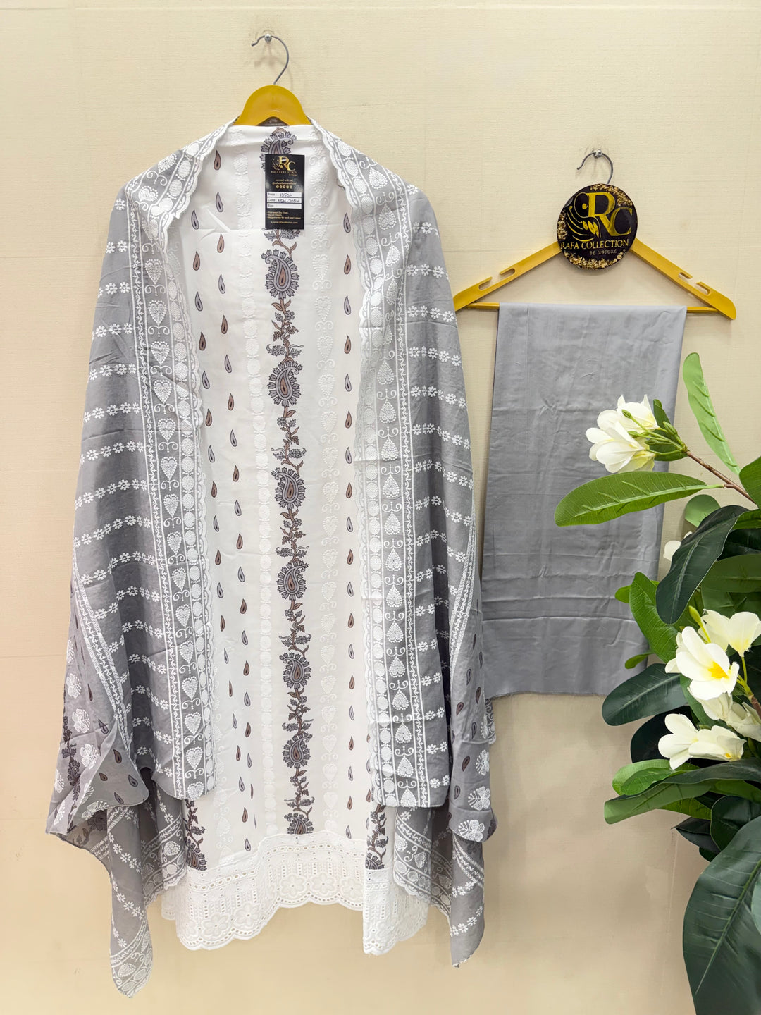 Cotton chikankari unstitched suits