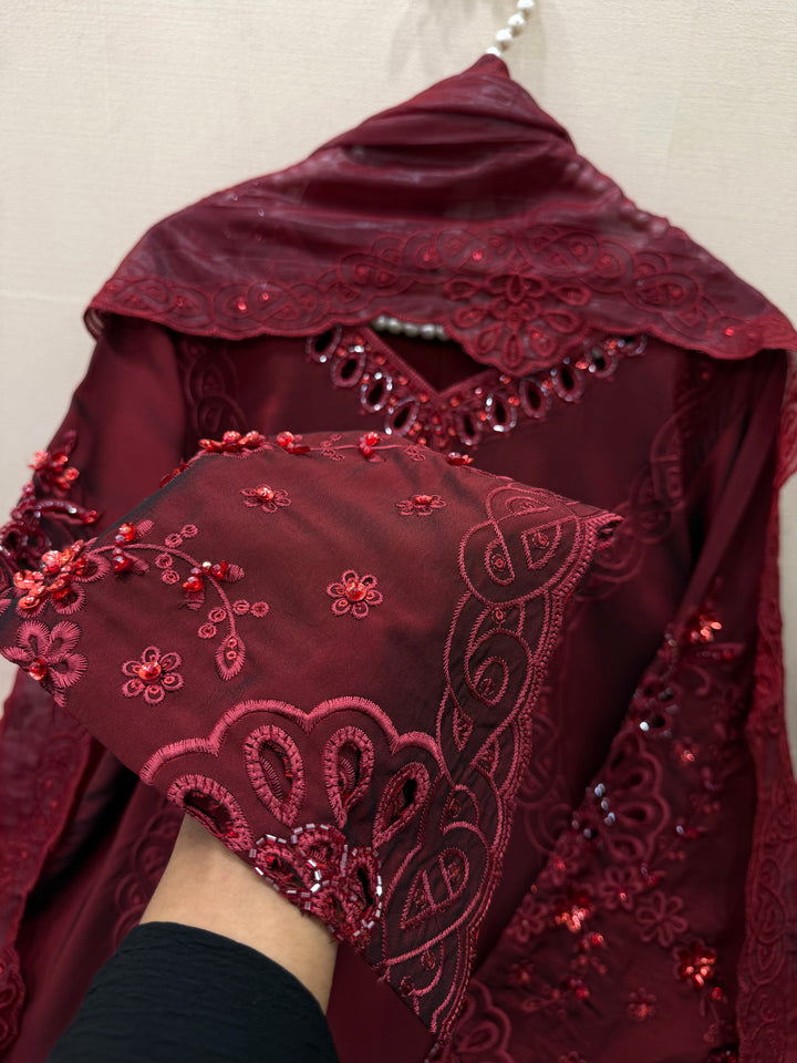 Long cutwork suits