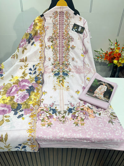 Cotton embroided dupatta collection 1707