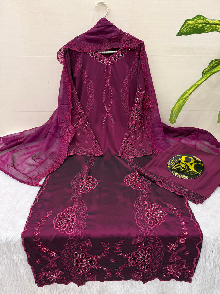 Long cutwork suits