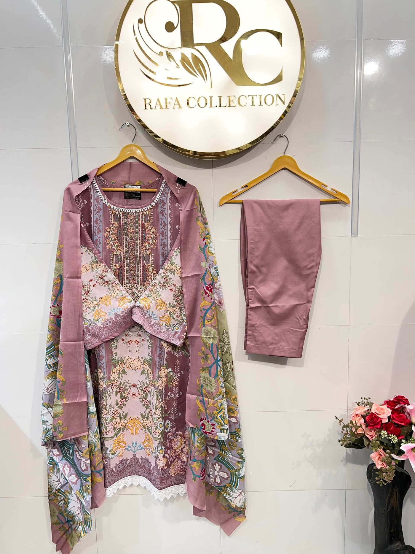 Semi cotton kurti pant sets 2325