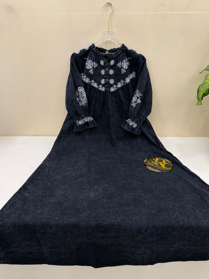 Denim long dress