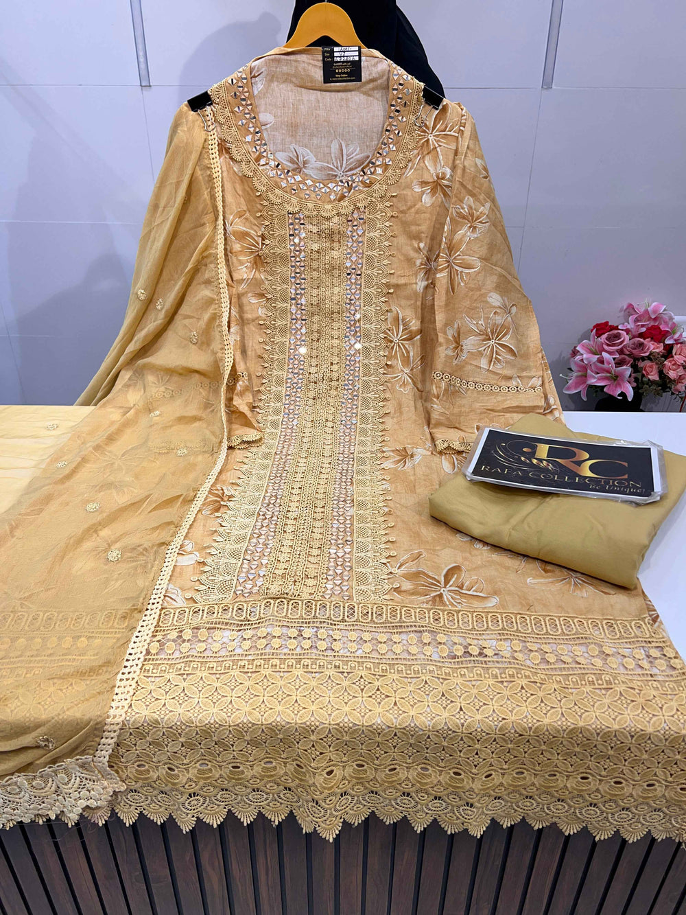 Cotton mirror work suit 672806