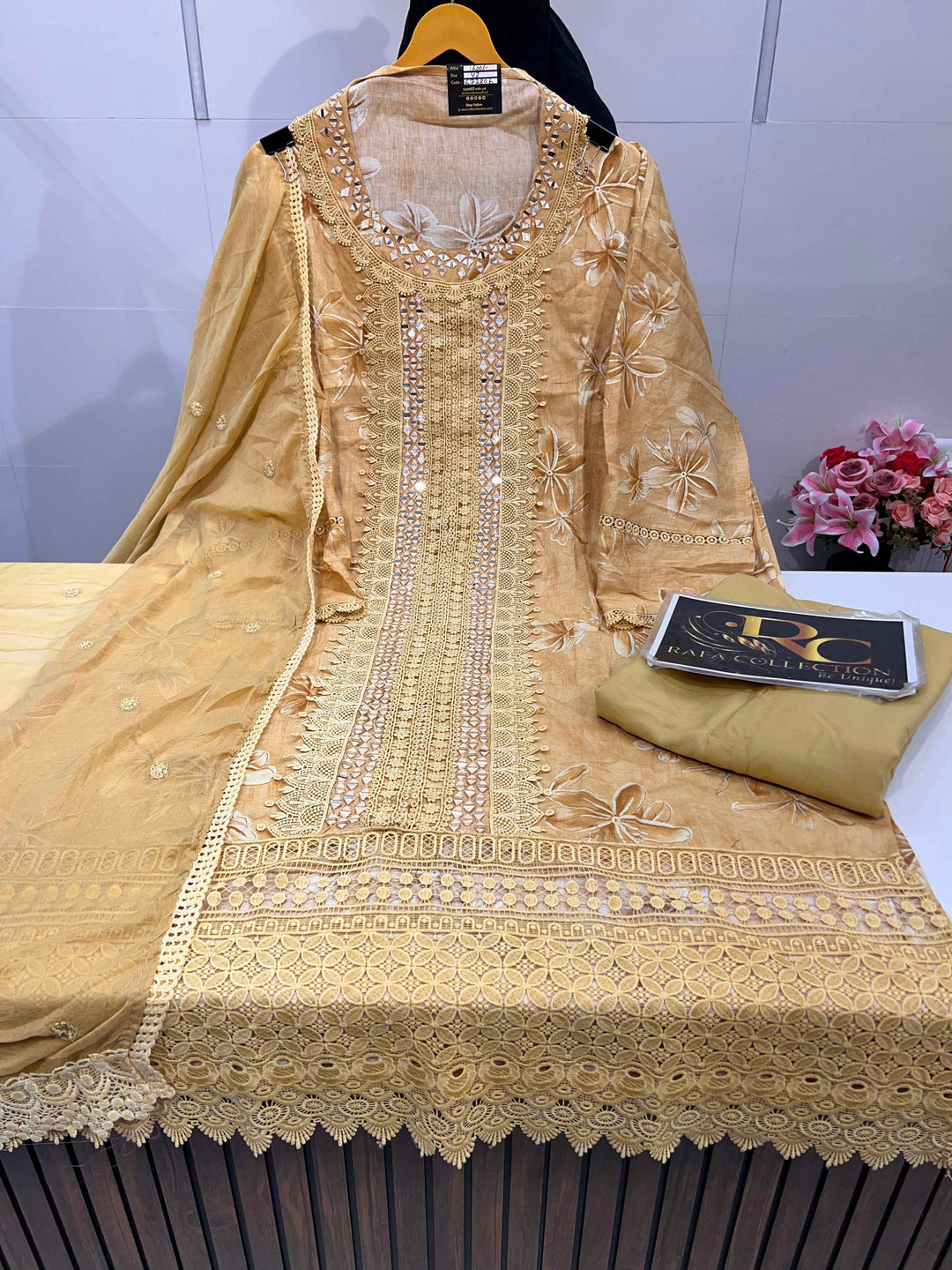 Cotton mirror work suit 672806