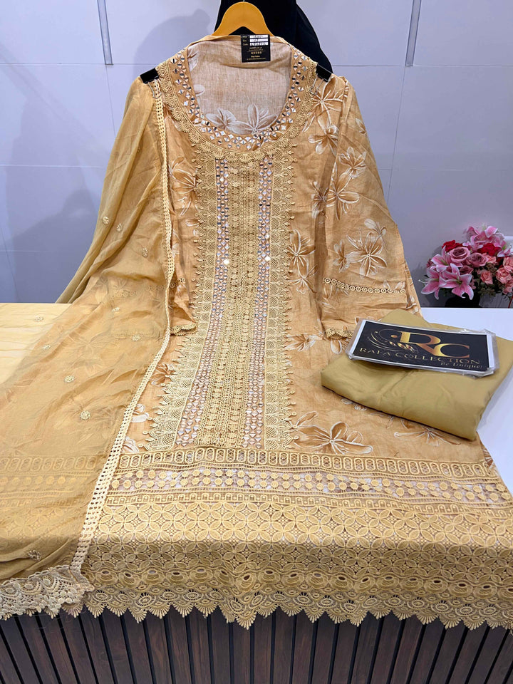 Cotton mirror work suit 672806