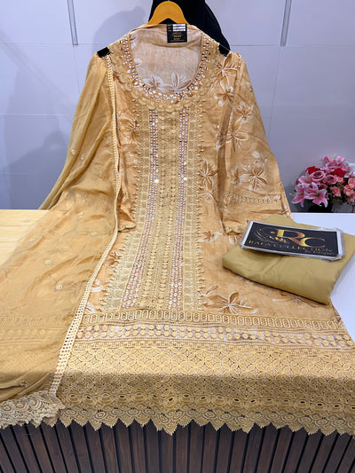 Cotton mirror work suit 672806