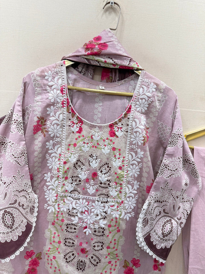 Cotton lakhnawi ready to wear suits