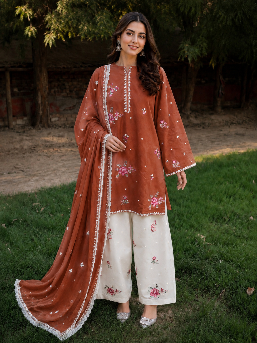 Cotton Embroidered Suits
