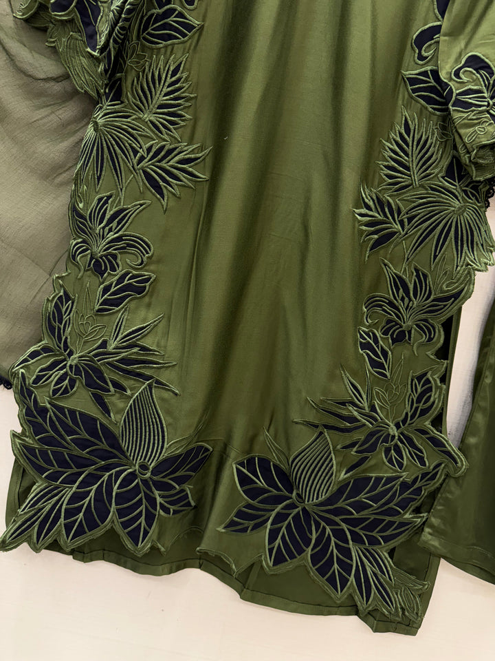Cutwork embroidered suits