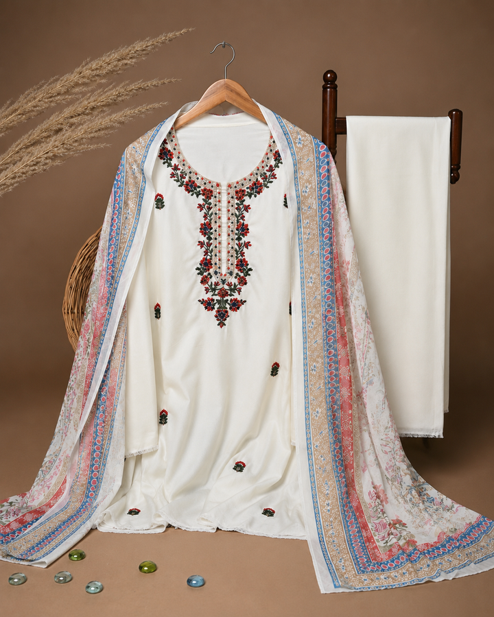Rayon embroidered unstitched suits