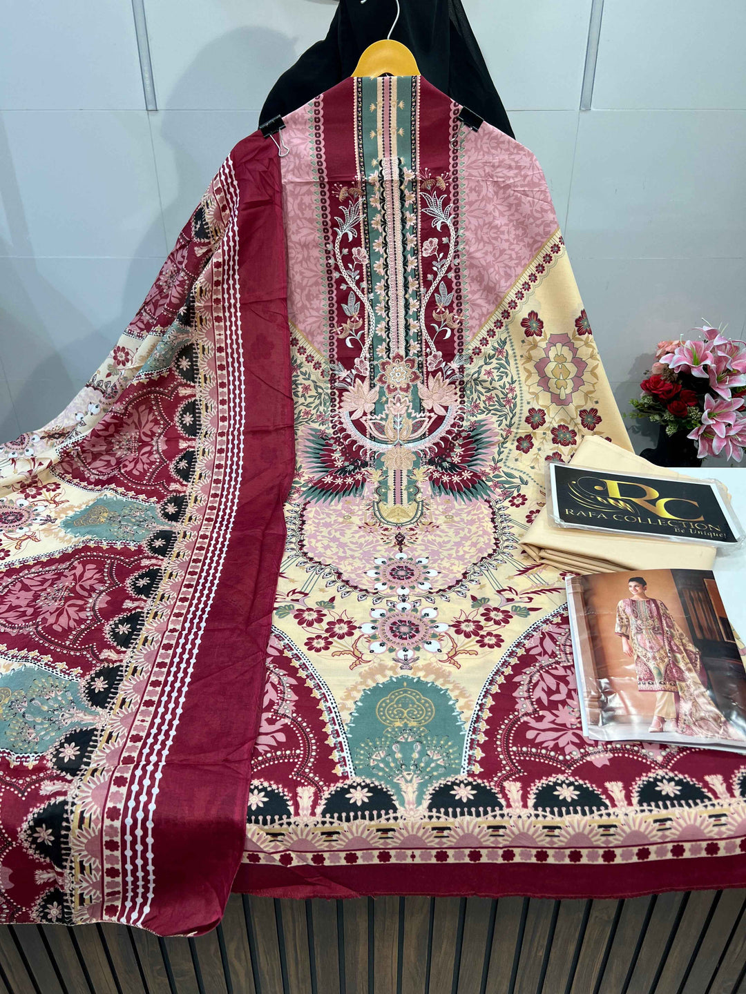 Semi Cotton embroided suit 1794