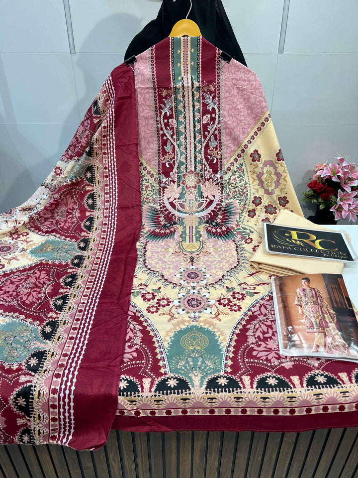 Semi Cotton embroided suit 1794