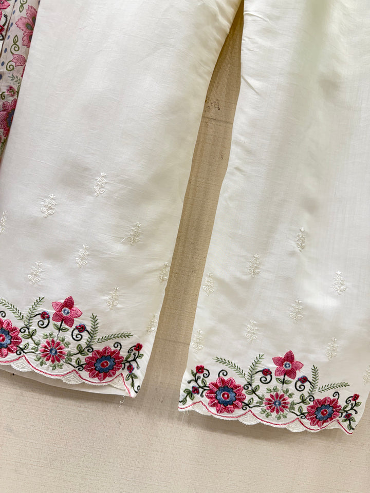 Cotton embroidered suits 3018