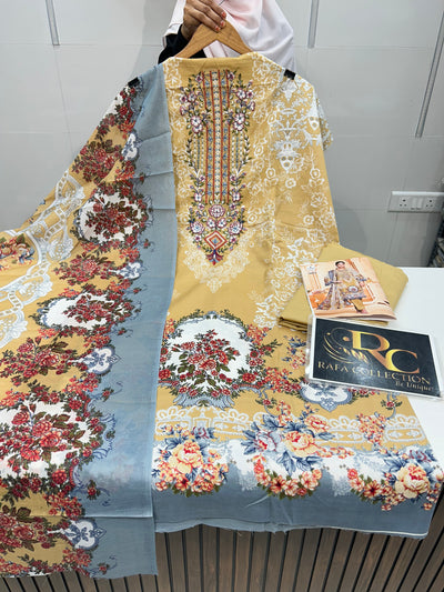 Semi Cotton embroided suit 1541