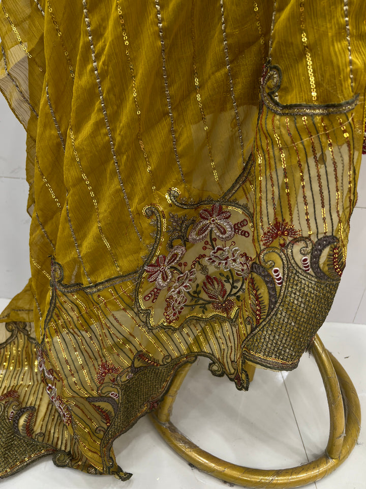 Chiffon embroidered suits 3175