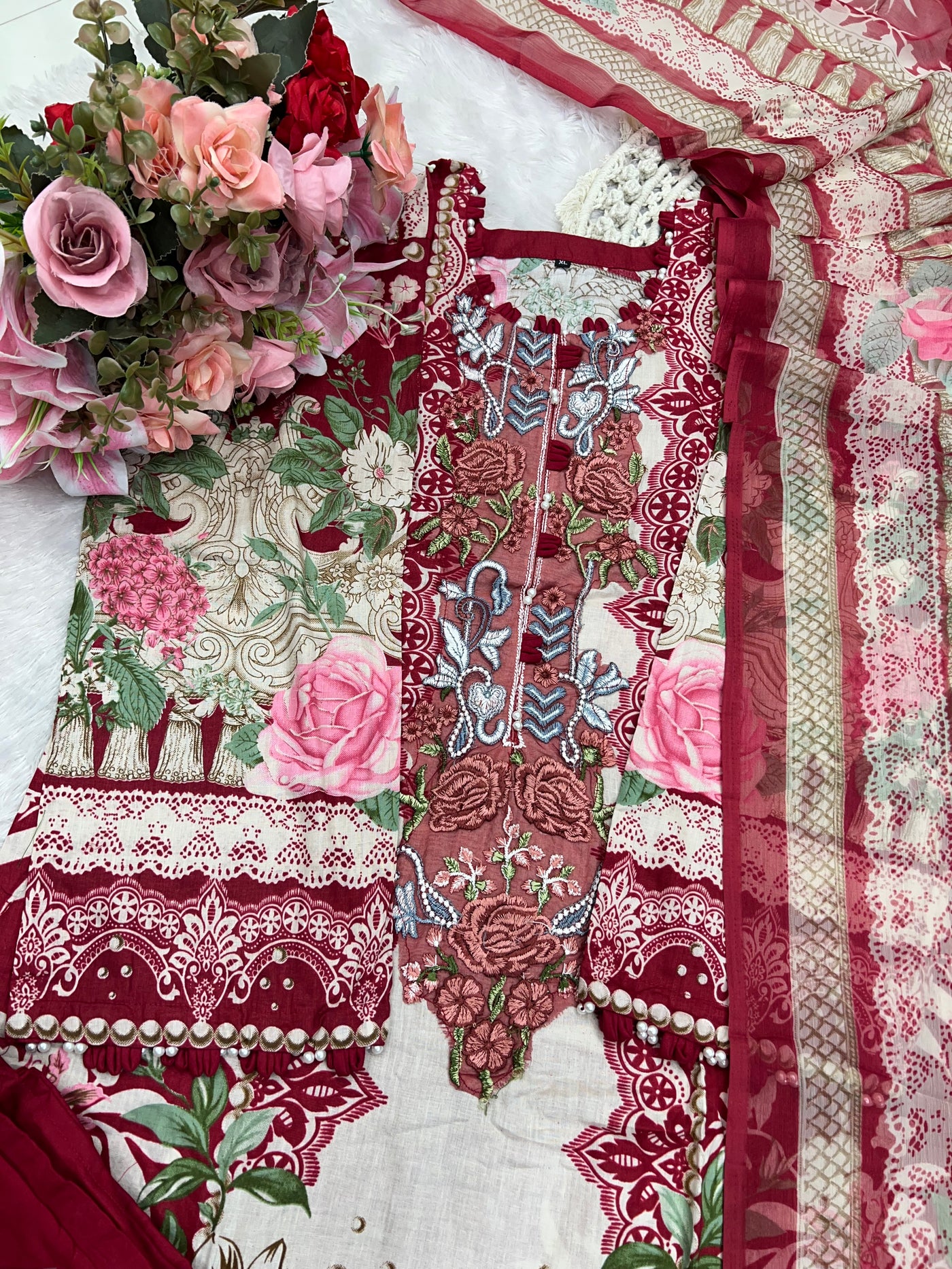 Luxury Pearl Embellished Pakistani Suits 2592