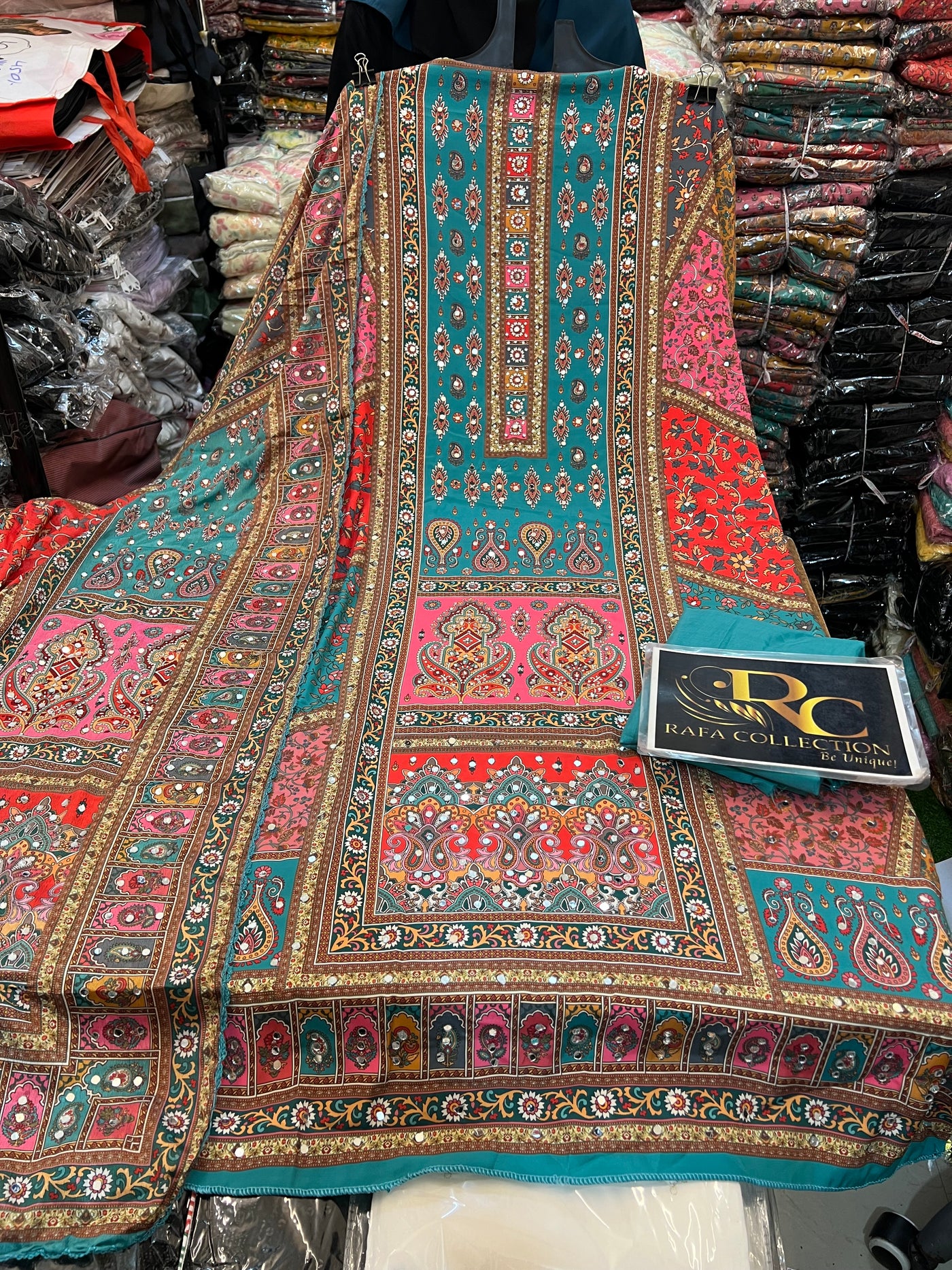 Multi colour mirror Suit 1264