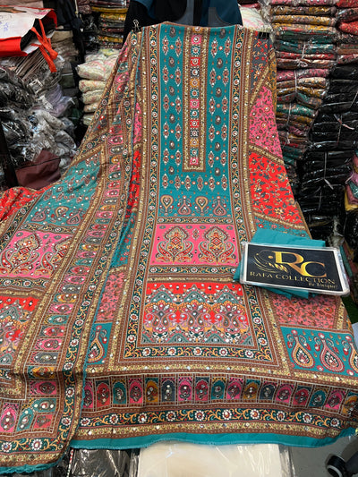 Multi colour mirror Suit 1264