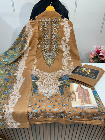 Semi Cotton embroided suit 2102