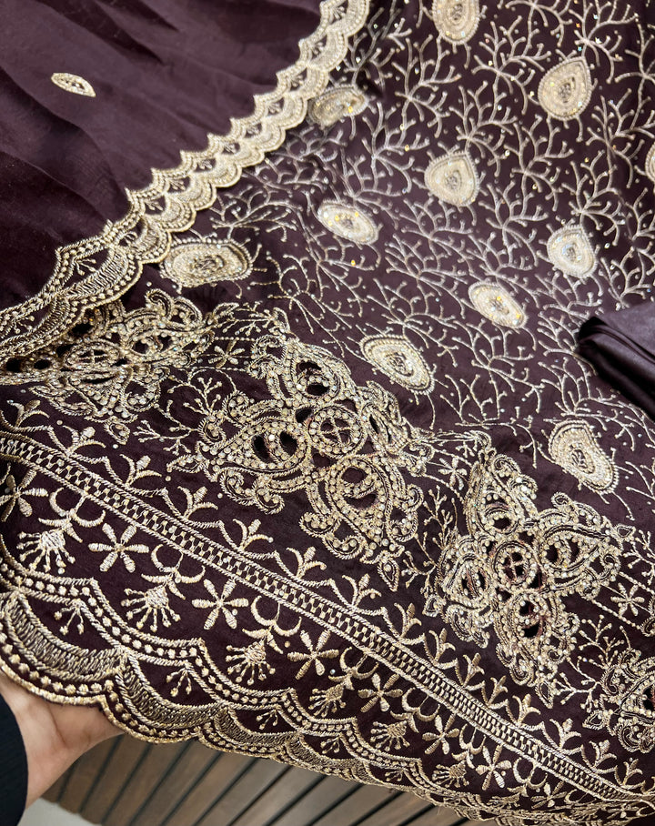 Zari thread work unstitched suits 1828514