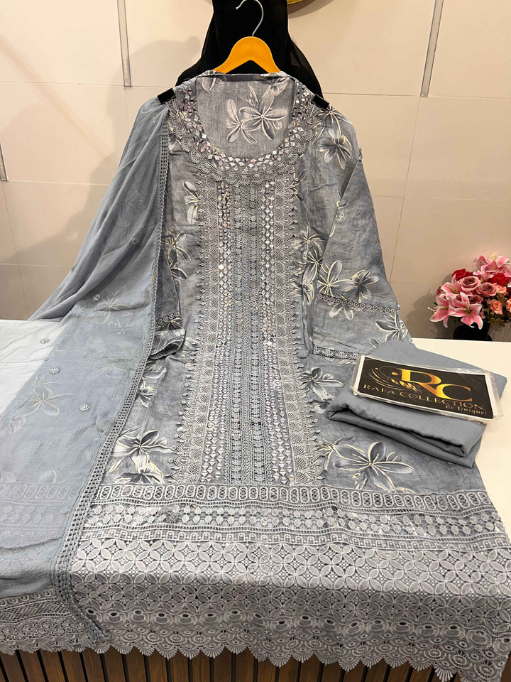 Cotton mirror work suit 672806