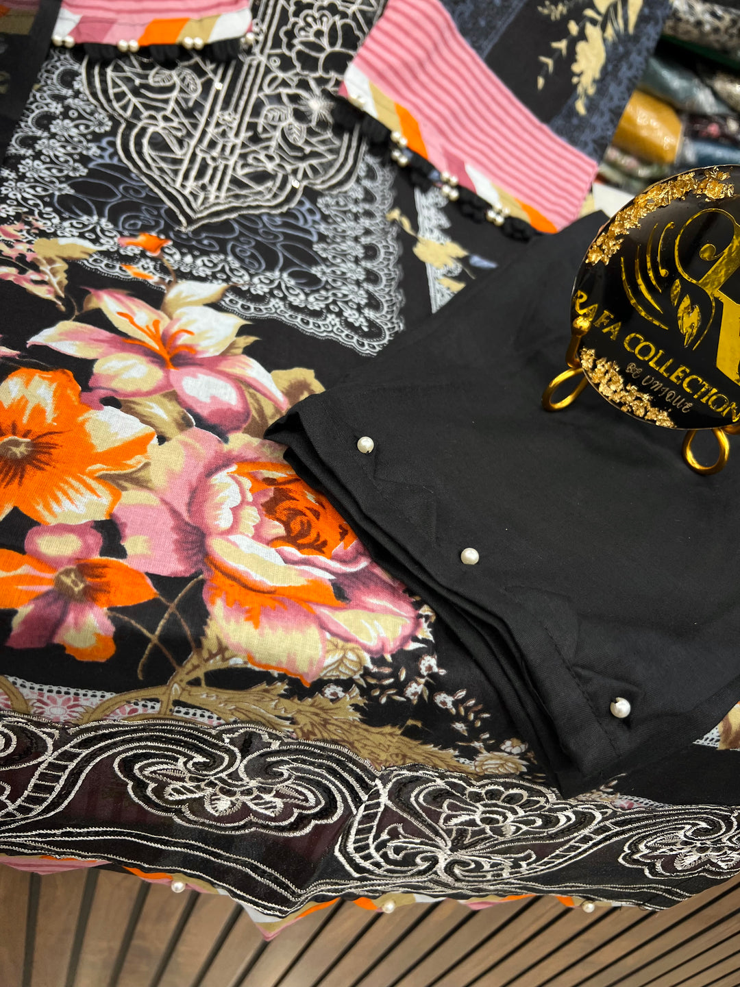 Pakistani patch work suit 2593